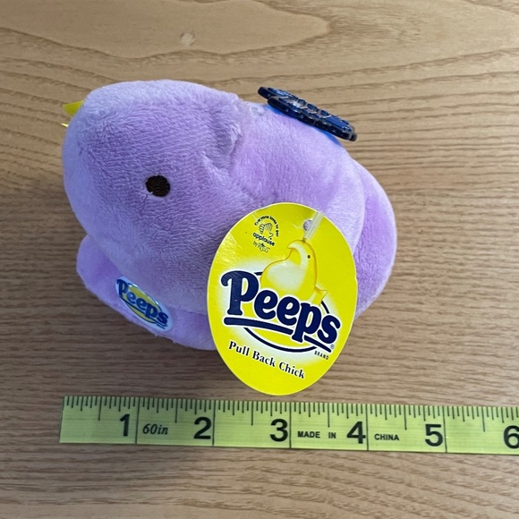 Applause Easter Peeps Plush Pull Back & Go Chick Purple Lavender Toy 4” Rare - Picture 9 of 10